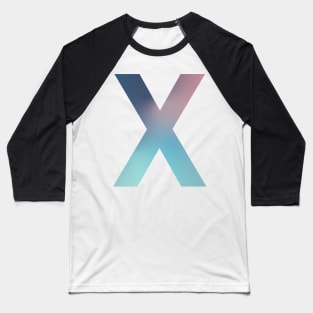 Gradient Letter X Initial Alphabet Baseball T-Shirt